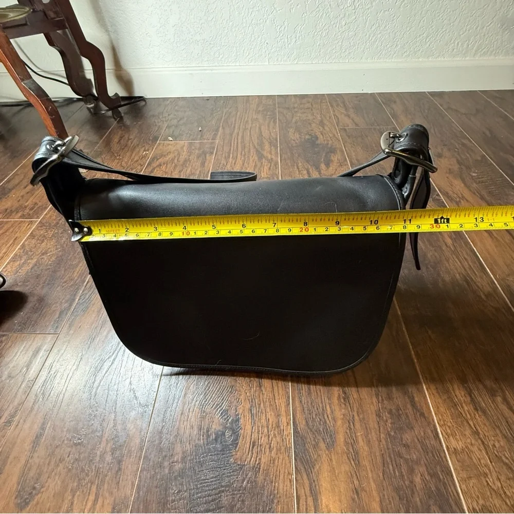 Coach Patricia Saddle Bag F88145 Black Leather Crossbody | Gunmetal Hardware - Picture 16 of 16